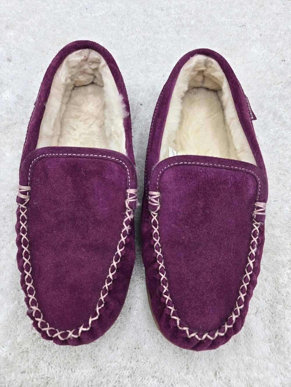 LL Bean Purple Slippers Women’s 8M Lamb Wool High Top Chukka Chuka